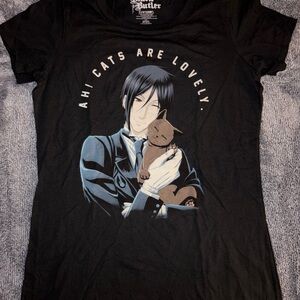 Black Graphic T-Shirt with Anime Design